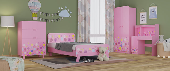 Kids Bedroom Set (Dancing Balls)