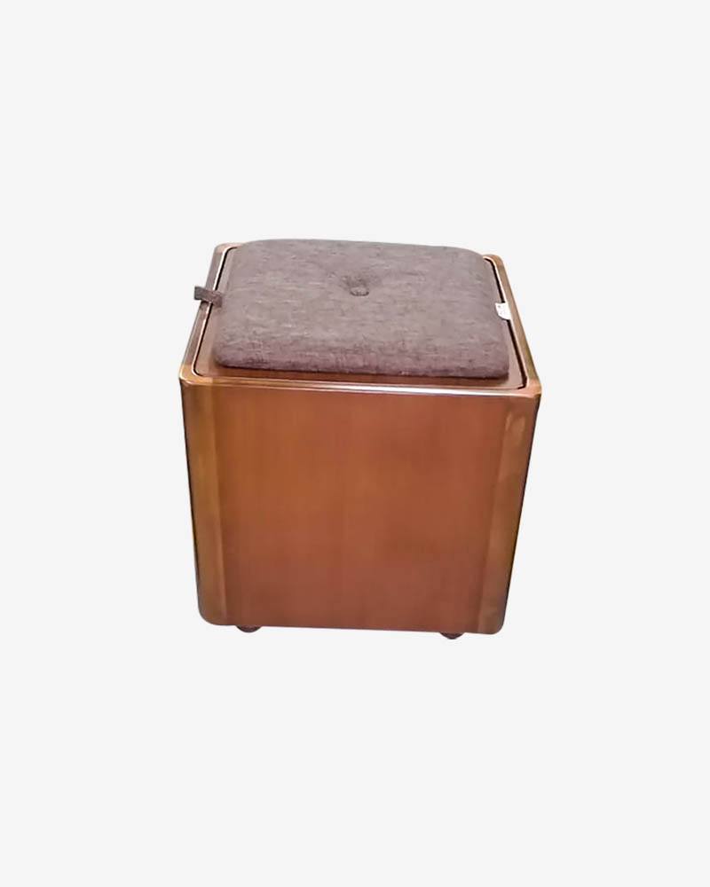 Wooden Ottoman Stool-HSTH-302 (Natural & Deep Brown)