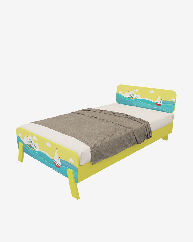 Wooden Kids Bed-HBKSH-302 (Sunny)