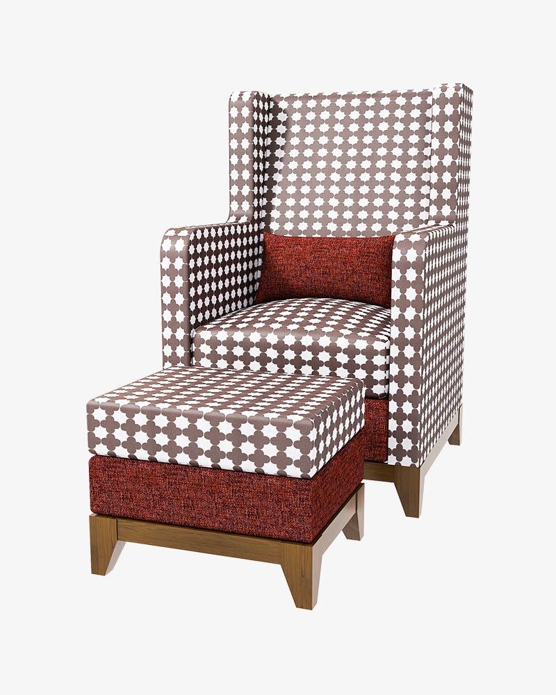 Wooden Lounge Chair-HSSC-334 With Footrest (Brown)